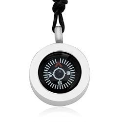 Ziovani 3-Tone Compass Circle Stainless Steel Pendant Necklace