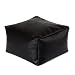Square Beanbag Stool in BLACK Faux Leather