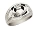 Onyx Claddagh Men\'s Ring with Diamonds 1/10 Carat (ctw) in 14K White Gold