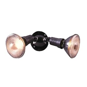 Cooper Lighting PWT250BR 300W Plastic Twin Head PAR Floodlight, Bronze