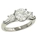 Round/Baguette Diamond Engagement Ring.75cttw (CZ ctr)