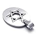 KONOV Stainless Steel Lucky Star of David Pendant Mens Womens Necklace, 24 inch Chain