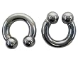 Small Classic Silver Steel Ball Horseshoe Earring (6 Gauge) - Fashion Ear Plug (1pc)