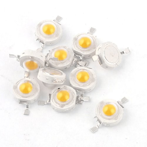 10 Pieces High Power 2 Pin 3W Warm White LED Bead Emitters 100-110Lm