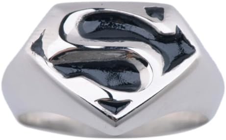 Hydia Steel Jewelry Superman Ring Stainless Steel Silver & Black (7)