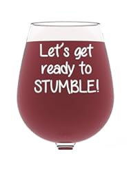 Kitchen: Lets Get Ready to Stumble Funny Wine Glass - Perfect Birthday Gift for Women - Unique Novelty Gifts for Her - Cool Present Idea For Mom, Wife, Girlfriend, Daughter, Sister, Friend - Got Me Tipsy