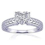 0.35 Heart Shaped Vintage Diamond Engagement Ring SI1
