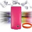 Apple iPod Nano 5th Generation (5G Video) Premium **VG BRAND** Leather Flip Case Cover **MAGENTA** + Apple Ipod Nano Car Charger + Apple Ipod Nano Wall Charger + Apple Ipod Nano Data Cable + Vangoddy ?(Trademarked) Orange Silicone Wrist Band!!!