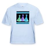 Green purple blue leaf dresses with Tiffany blue ribbons - Youth Light-Blue-T-Shirt XS(2-4)
