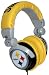 iHip NFH22PS NFL Pittsburgh Steelers DJ Style Headphones, Black/Yellow