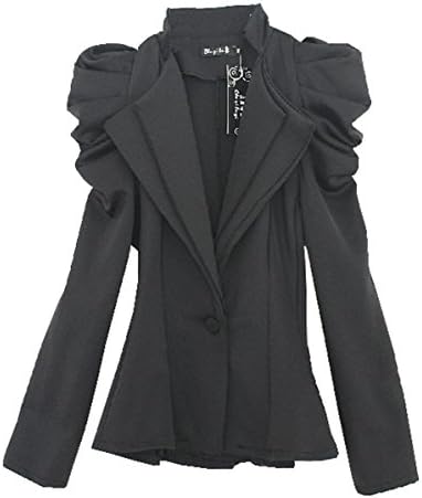 OISKMASCOT Women's Black Blazer Swallowtail Jacket Tuxedo Suit 3XL