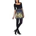 Xhilaration&reg; Juniors 3/4 Sleeve Brocade Dress - Black/Indigo/Gold