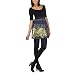 Xhilaration® Juniors 3/4 Sleeve Brocade Dress - Black/Indigo/Gold