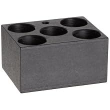 Talboys 949127 Anodized Aluminum Conical Bottom Centrifuge Tube Single Heat Block, 5 Well, 29.0mm Well Diameter, 3.75" Length x 3" Width x 2" Height, For 50mL Tube