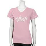Nike L.A. Dodgers Pink Ladies Arched Team Name T-shirt
