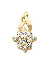 18K Yellow Gold Diamond Cluster Pendant - 0.27 Ct. -- LIFETIME WARRANTY