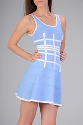 Sexy Unique Flirty Contrast Stretchy Bandage Dress By Wow Couture