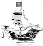Christening Gifts. Silverplated Pirate Ship Money Box