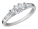 Diamond Engagement Anniversary Three Stone Ring 1/3 Carat (ctw) Princess Cut in 14K White Gold