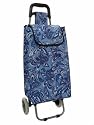 27" Shopping Trolley. BLUE Floral Lightweight Folding Shopper