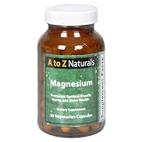 A to Z Naturals Magnesium, Vegetarian, 90 Capsules, (Pack of 3)
