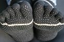 Medium Black Yoga-Pilates ToeSox with non-slip sole