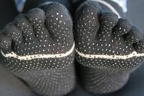 Small Black Yoga-Pilates ToeSox with Non-Slip Sole
