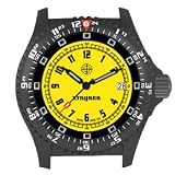 Stryker Watch Military Analog Quartz Timepiece IP Black Yellow Dial Hard Side Nylon Carry Case Band Changing Tool New
