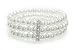 White Triple Strand Fashion Beaded Pearl Bracelet with Swarovski Crystals