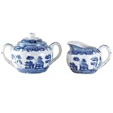 Blue Willow Creamer and Sugar