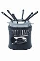 Typhoon Fondue Set with Coloured Forks, Enamel Coated Stainless Steel,Black
