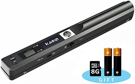 KASIN 900DPI Solutions Magic Wand Portable Scanner, Wand Portable Document &amp; Image Scanner/USB Mobile Scanner (Included 8G Micro SD Card and Two AA Battery)
