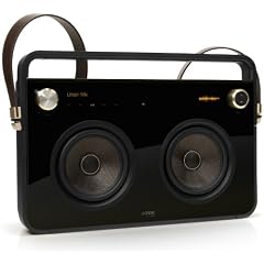 TDK T78531 2 Speaker Boombox Audio System (Mit 2 Lautsprechern, FM-Radio, Trendiges Design) schwarz