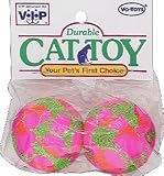 Vo-Toys Mosiac Neon Bell Balls 2 pack Cat Toy
