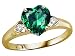 1.84 cts Heart Shape Lab Created Emerald and Genuine Diamond Ring - 14kt White or Yellow Gold