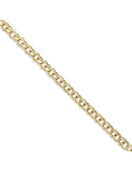 10k Solid Double Link Charm Bracelet