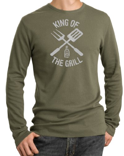 King Of The Grill Thermal Shirt Barbecue Utensils Adult Shirt, Large