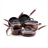 Rachael Ray Porcelain Enamel Nonstick 10-Piece Cookware Set, Chocolate Rachael Ray Porcelain Enamel Nonstick 10-Piece Cookware Set, Chocolate