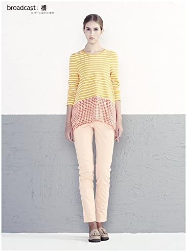 Broadcast Women's Solid Color Pure Cotton Zip Front Z Thin Leggings Large Pale Red