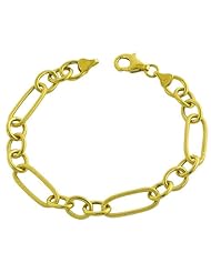 14kt Yellow Gold Polished/textured Oval Link Charm Bracelet
