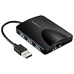 PLANEX ギガビット有線LANアダプタ + USB3.0ハブ（3ポート） UE-COMBO