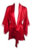 Sally Jones Tiffany Red Silk and lace Robe