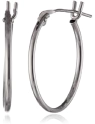 Duragold 14k White Gold Hoop Earrings, (0.65" Diameter)