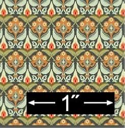 1:24 Arts & Crafts Style Tapestry Dollhouse Wallpaper