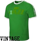 adidas New Orleans Jazz Green Distressed Throwback Logo Ringer T-shirt