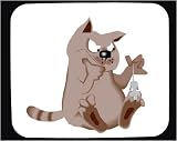 Mouse Pad with game, mouse, capture, cruelty, cruel, mean, cat, cartoon, pet, animal