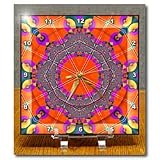 MANDALA meditation harmony InnerPeace red purple yellow blue gold zen joy chakra energy glowing - 6x6 Desk Clock