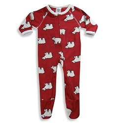 Famous Brand - Boys Footed Blanket Sleeper, Red, White