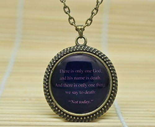 Fashion Jewelry Game Of Thrones 'We Say To Death: Not Today' Syrio And Arya Stark Necklace Glass Dome Cabochon Necklace