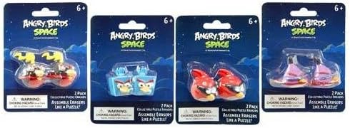 Angry Bird Space Collective Puzzle Erasers x 4 pack (2 in each pack)